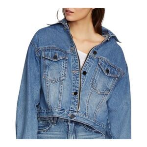 Habitual Gia Jacket Women’s S Denim Zip Crop Button Layer Classic Fall‎